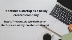 It defines a startup as a newly created company