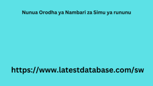 Nunua Orodha ya Nambari za Simu ya rununu