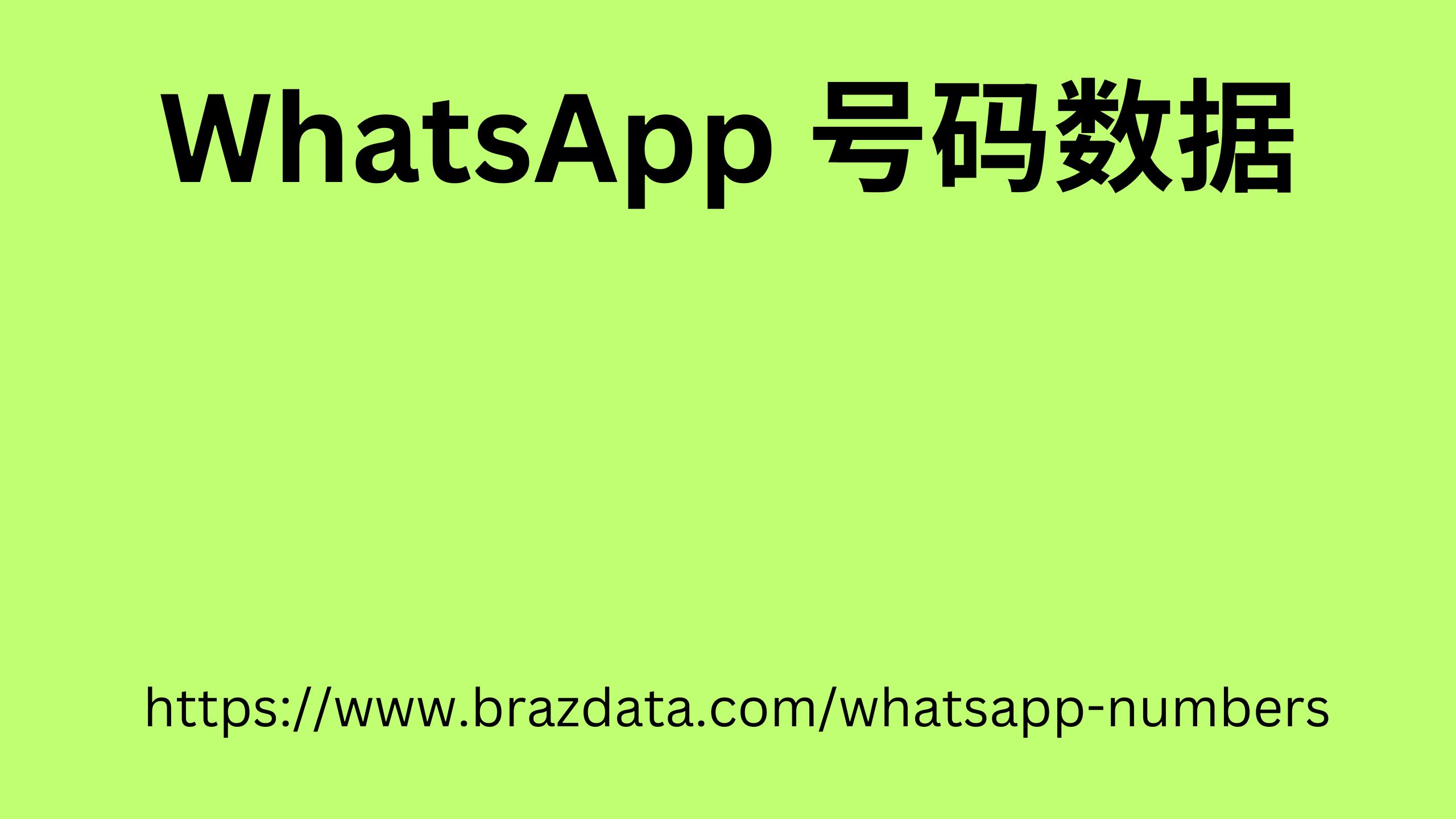 WhatsApp 号码数据 